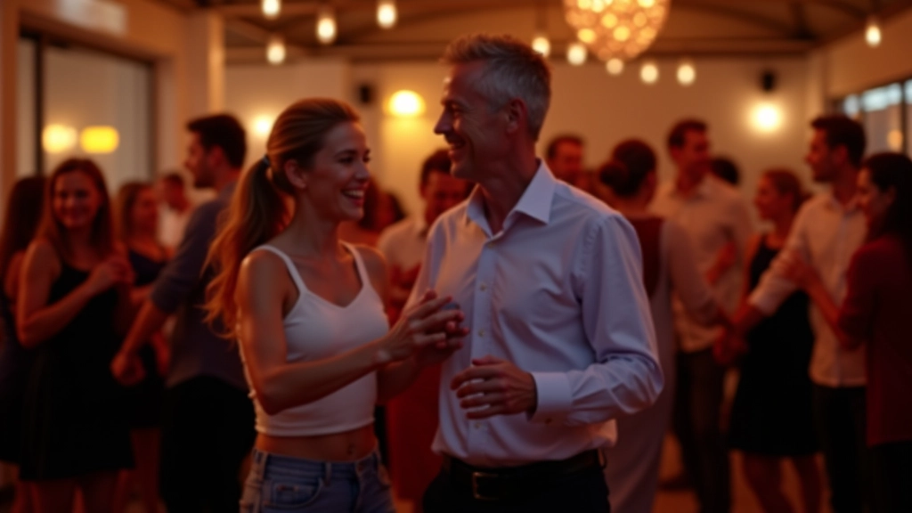 Dancers in formal attire at an evening social event in a Dublin venue, couples dancing